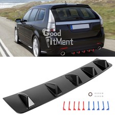 Für Saab 9-3 9-5 Glänzend Heckstoßstange Spoiler Splitter Heckdiffusor 5-Flossen