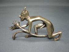 Bronze Teufel 200 Gramm Lucifer 13 cm Messing Figur Schreibtischobjekt Erotik