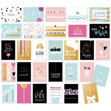 30 Glückwunschkarten mit