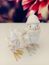 Wintervögel / Deko Vögel im Doppelpack – Dekofiguren in Weiß ca 6cm