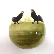 Dose Zeller Keramik Fayencerie Ei Deckeldose Form Hahn und Henne 2 tlg.