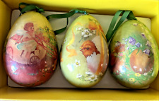 3 Nostalgie Bildostereier Höhe ca. 12 cm Osterdeko Osterei Tchibo