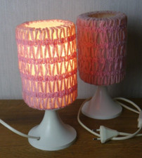 2er Set Tischlampe / Nachttischlampe -  Tulip Lampenfuss  - 60 / 70er