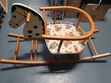 vintage  Schaukelpferd HOLZ massiv 1950 - 60er Mid Century