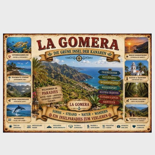 Blechschild gomera die - la,