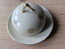 Schöne runde Porzellan Butterglocke Butterdose Midcentury Design Zeh Scherzer