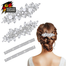 Haarspangen Strass Blumen Kristallperlen Damen Hochzeitsaccessoires Set