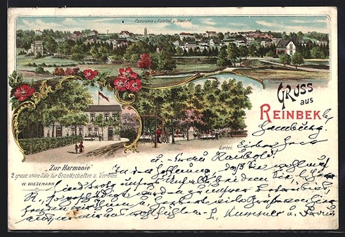 Lithographie reinbek gasthaus - lithographie, reinbek,
