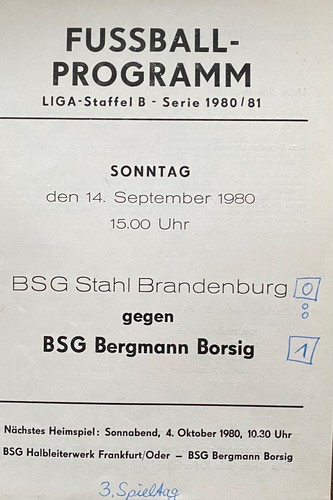 Ddr ligaspiel september - ligaspiel, 14.september