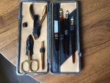 Manikür Set Goldpfeil Solingen7 Teile Neuwertig Leder