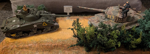Diorama gebaut sherman - 1:35,