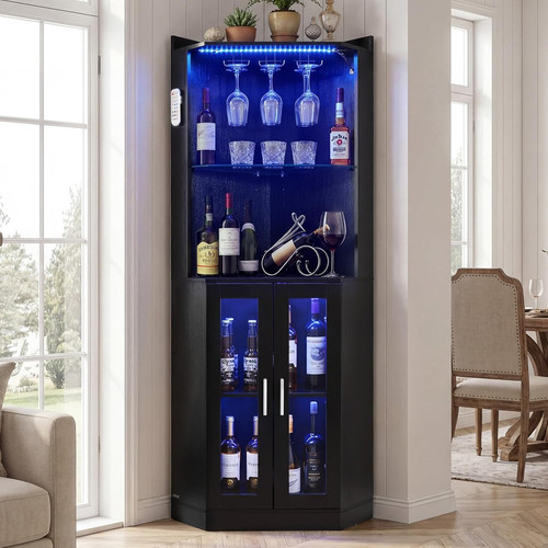 Corner wine cabinet bar - wine, cabinet,