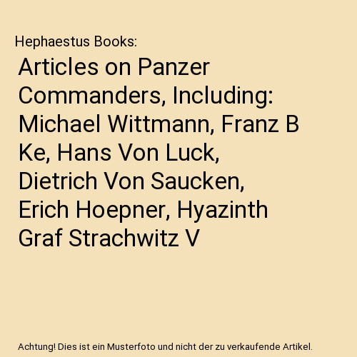 Articles panzer commanders - on,