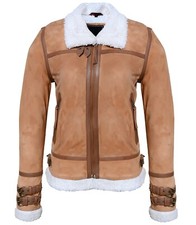 Damen Fell Lederjacke