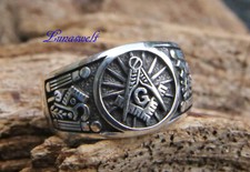 Freimaurer Siegelring 925 Silber Ring Tempe Ritter Winkel Zirkel Masonic Herren