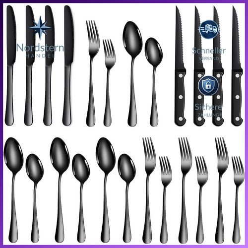 Besteck set teilig schwarz - besteck,