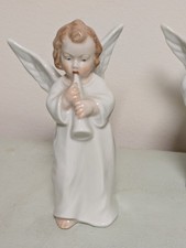 Porzellan Figur von Wagner & Apel Engel mit Flöte Handbemalt Weihnachten