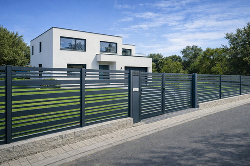 Moderne metallzaun horizontal - metallzaun,