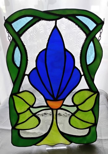Tiffany fensterbild blaue - fensterbild,