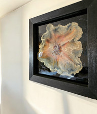 Fluid + Geode Resin Art, Wanddeko,Wandbild,Epoxidharz  40 x 40 cm