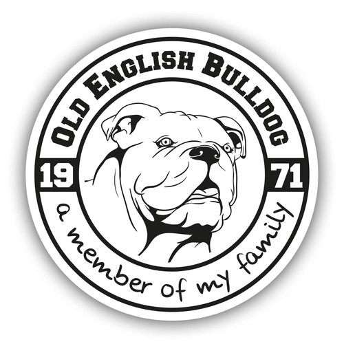 Old english bulldog aufkleber - old,
