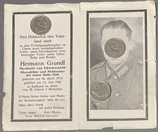 Sterbebild Totenzettel WK2 WW2