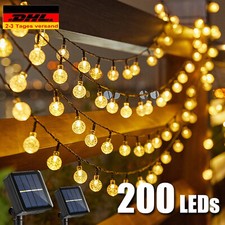 Solar Lichterkette Kugel Beleuchtung 100/200 LED Garten Party Innen Außen Deko