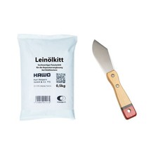 Holzkitt Set mit Kittmesser Glaserkitt Reparatur Fensterkitt Holzfenster 500g