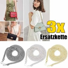 3 Pcs Taschenkette Taschenriemen Kette Tragegurt silber hellgold schwarz 126cm