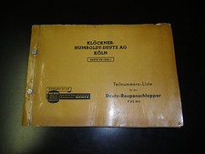 Ersatzteilkatalog Deutz Raupenschlepper F4L 514, Stand 08/1954