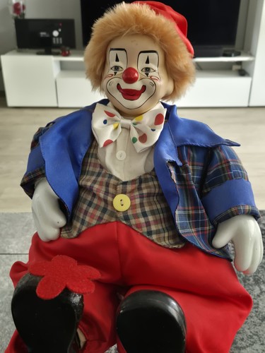 Clown stoffpuppe blond - clown,
