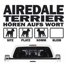 Airedale Terrier Hört aufs Wort Hunde Auto Aufkleber Autoaufkleber Hund Folie