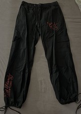 Ed Hardy Urban Outfitters Unisex Cargo Graphic Print Y2K Parachute Pants Size S