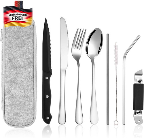 Campingbesteck set edelstahl - campingbesteck,