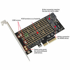 M.2 NGFF to Computer SATA Dual SSD PCI PCIe x4 x8 x16 NVMe Express Adapter Card