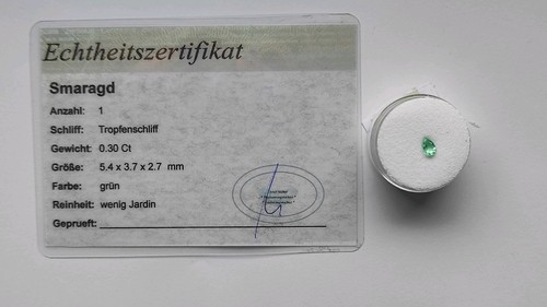 Smaragd 3ct mit zertifikat - smaragd, 0,3ct