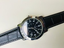 Eric Chevillard Uhr ungetragen echtes Lederarmband schwarz