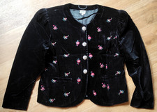 Trachten Blazer Jacke Samt schwarz Stickerei rot gold silber Distler Gr. 38