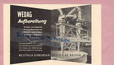 BOCHUM, Werbung 1952, Westfalia Dinnendahl Gröppel AG WEDAG Aufbereitung Kohle 
