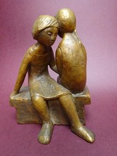 Karl Kluth "Das Geheimnis", Bronze, signiert, 10 kg