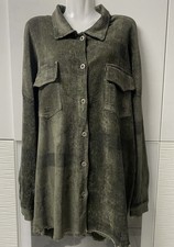 Damen Kord Blazer Lange Blusenjacke Hemd Gr.22 = 42/44 in Sehr gutem Zustand