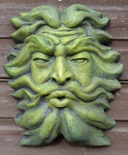 Grüner mann plakette - plakette, brunnen
