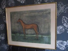 Bernard Buffet Rennpferd "A Robert bonne Année 51" 255/300 Farblithographie