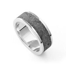 UVP 79,90€ DUR Schmuck Ring Bandring grauer Steinsand, Silber 925/- rhod (R4919)