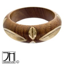 Modernist Armreif Messing Holz Armband bangle bracelet wood brass