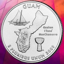 QUARTER  DOLLAR  GUAM  2009  D  Unc 677#  ❇️..