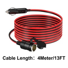 12V Zigarettenanzünder Stecker KFZAuto Verlängerungskabel 14AWG Adapter 4M Kabel