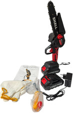 SHALL Akku-Kettensäge 21V mit 2 Akkus & Zubehör | Mini Motorsäge im Koffer