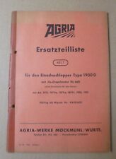 Agria Einachsschlepper 1900D Ersatzteilliste