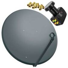 PremiumX TV SAT Anlage 100cm Satelliten Schüssel Antenne Offset Spiegel Quad LNB
